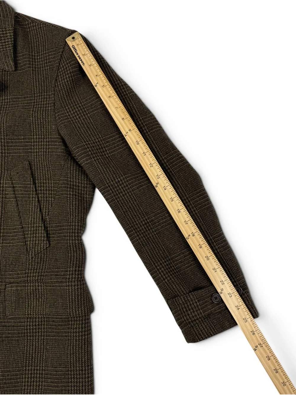 Banana Republic Heritage Brown Plaid Double Breasted Wool Peacoat M